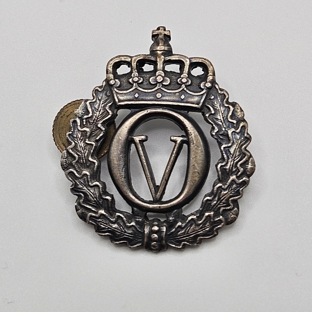 King Olav V Norwegian Army Badge Aksel Holmsen Oslo Pin Military